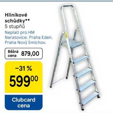 Hliníkové schůdky, 5 stupňů 