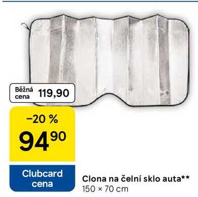 Clona na čelní sklo auta, 150 x 70 cm 