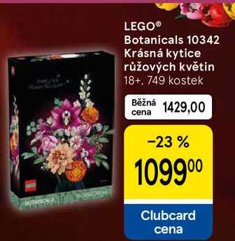 LEGO® Botanicals 10342 Krásná kytice růžových květin 18+, 749 kostek  