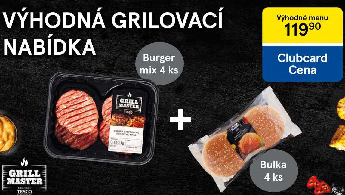 Burger mix 4 ks + Bulka 4 ks 