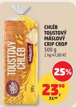 CHLÉB TOUSTOVÝ MÁSLOVÝ CRIP CROP, 500 g 
