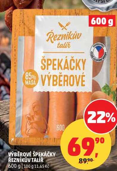 VÝBĚROVÉ ŠPEKÁČKY ŘEZNÍKŮV TALÍŘ, 600 g 