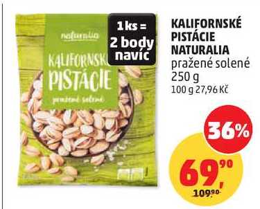 KALIFORNSKÉ PISTÁCIE NATURALIA pražené solené, 250 g 