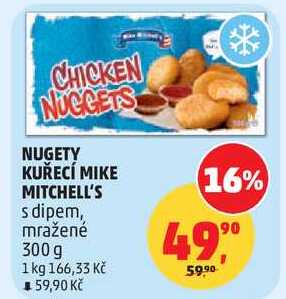 NUGETY KUŘECÍ MIKE MITCHELL'S s dipem, mražené, 300 g 