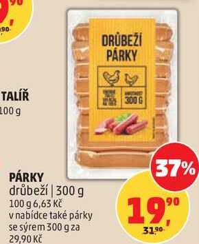 PÁRKY drůbeží, 300 g 