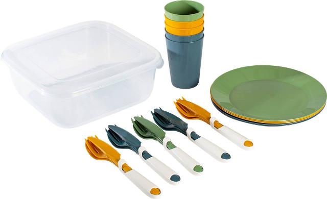 Nádobí na piknik barevné 31 kusů