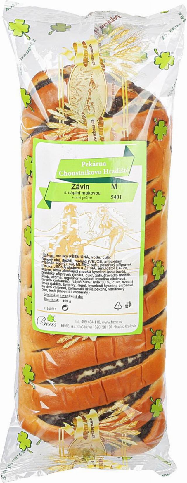 Závin makový balený 400 g