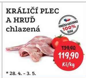 KRÁLIČÍ PLEC A HRUĎ chlazená 1kg  
