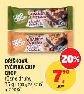 OŘÍŠKOVÁ TYČINKA CRIP CROP různé druhy, 35 g
