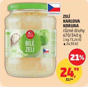 ZELÍ KARLOVA KORUNA různé druhy, 670/340g  
