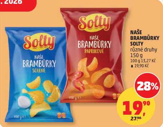 NAŠE BRAMBŮRKY SOLTY různé druhy, 150 g 