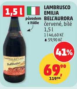 LAMBRUSCO EMILIA BELL'AURORA červené, 1,5 l