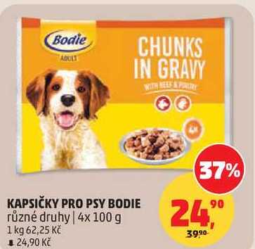 KAPSIČKY PRO PSY BODIE různé druhy, 4x 100 g