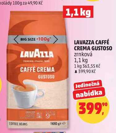 LAVAZZA CAFFÉ CREMA GUSTOSO zrnková, 1,1 kg 