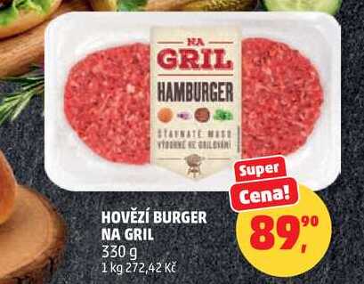 HOVĚZÍ BURGER NA GRIL, 330 g 