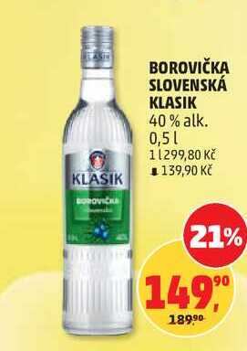 BOROVIČKA SLOVENSKÁ KLASIK 40% alk., 0,5 l