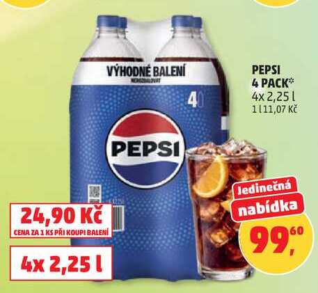 PEPSI 4 PACK, 4 x 2,25 l