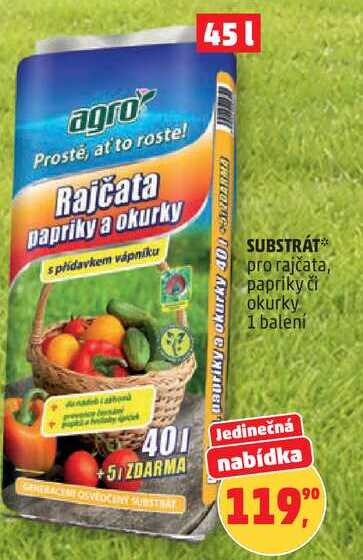 SUBSTRAT pro rajčata, papriky či okurky, 1 balení