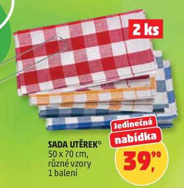 SADA UTEREK, 50 x 70 cm, různé vzory, 1 balení 