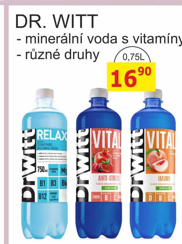 DR. WITT - minerální voda s vitamíny 0,75L