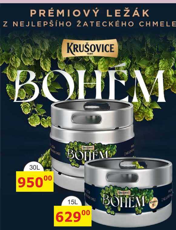 KRUŠOVICE BOHÉM - světlý ležák 30l sud