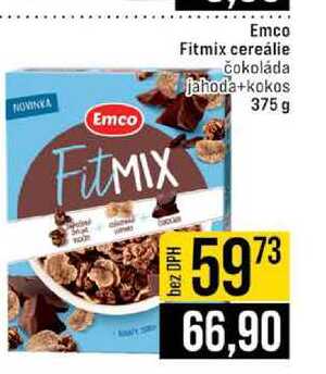Emco Fitmix cereálie čokoláda jahoda+kokos 375 g 