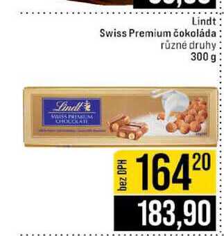 Lindt Swiss Premium čokoláda různé druhy 300 g 