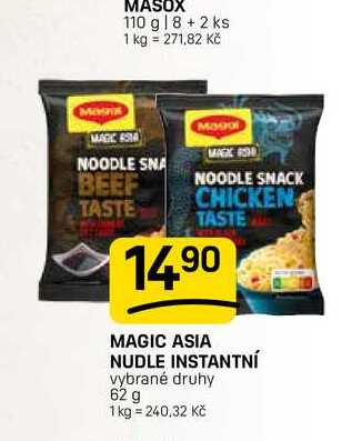 MAGIC ASIA NUDLE INSTANTNÍ vybrané druhy 62 g 