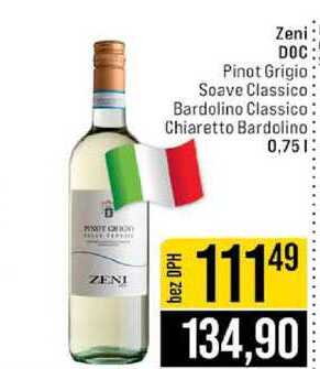 Zeni DOC Pinot Grigio Soave Classico Bardolino Classico Chiaretto Bardolino 0,75l