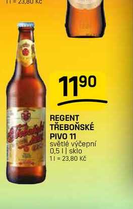 REGENT TŘEBOŇSKÉ PIVO 11 světlé výčepní 0,5l