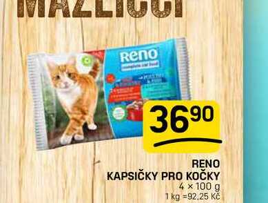 RENO KAPSIČKY PRO KOČKY 4 x 100 g