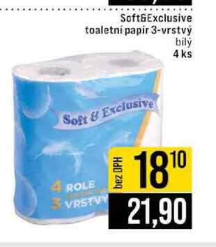 Soft&Exclusive toaletni papir 3-vrstvý bilý 4 ks 