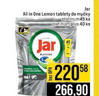 Jar All in One Lemon tablety do myčky platinum45 ks platinum plus 40 ks