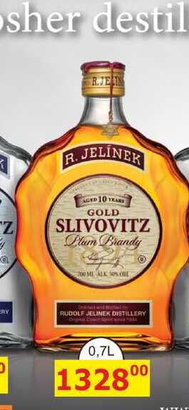 R. JELÍNEK Slivovice Kosher Gold 0,7l 50%