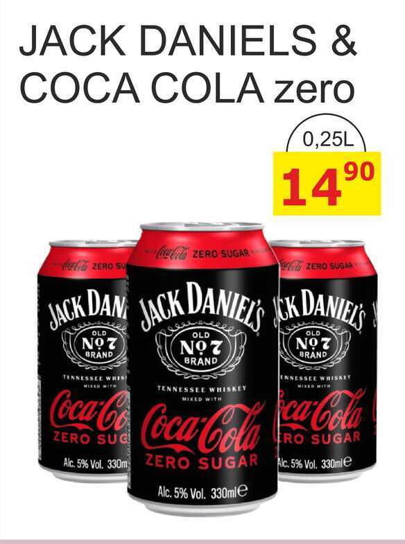 JACK DANIELS & COCA COLA zero 0,25L 