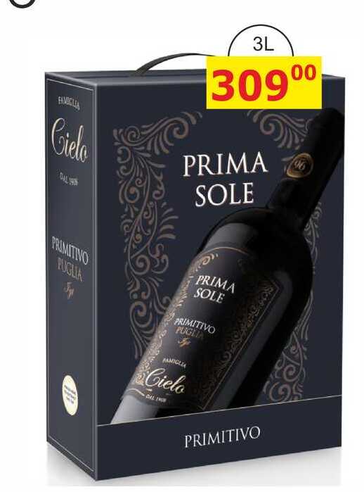 PRIMASOLE PRIMITIVO - ITÁLIE 3l