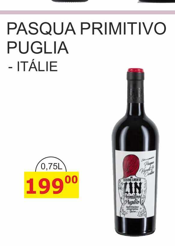 PASQUA PRIMITIVO PUGLIA - ITÁLIE D 0,75L 
