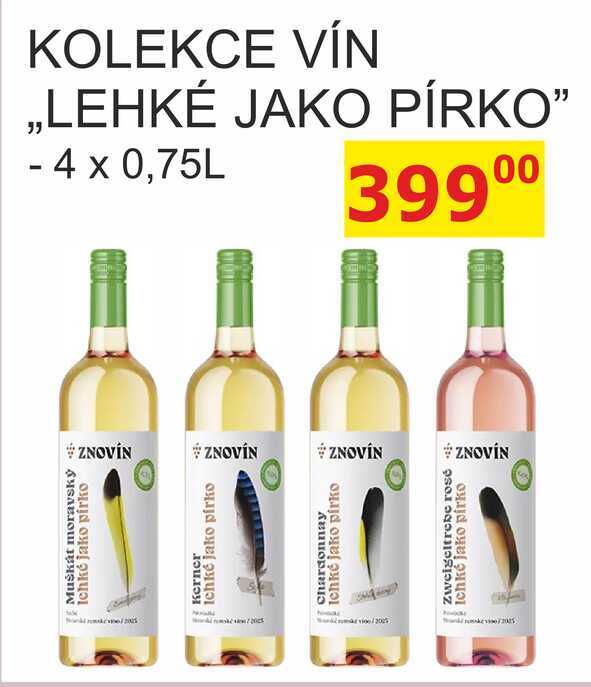 ZNOVÍN ZNOJMO KOLEKCE VÍN ,,LEHKÉ JAKO PÍRKO" - 4 x 0,75L 