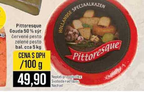 Pittoresque Gouda 50 % sýr červené pesto zelené pesto bal. cca 5 kg 100g