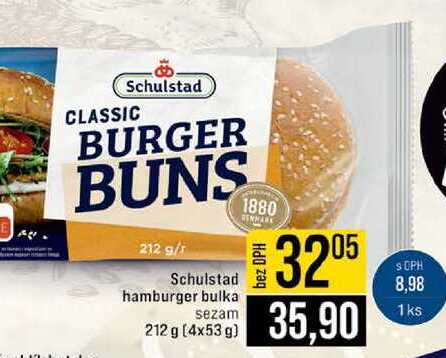 Schulstad hamburger bulka sezam 212 g (4x53 g) 
