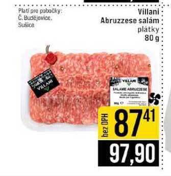 Villani Abruzzese salám plátky 80 g
