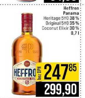 Heffron Panama Heritage 5YO 38% Original 5Y0 35% Coconut Elixir 30% 0,7l