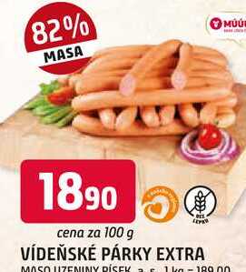 VÍDEŇSKÉ PÁRKY EXTRA 100g