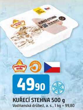 Vodňanské Kuře Kuřecí stehna 500g mražená
