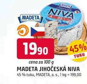 MADETA JIHOČESKÁ NIVA 45% tuku, 100g