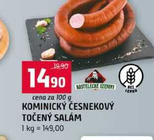 KOMINICKÝ ČESNEKOVÝ TOČENÝ SALÁM 100g