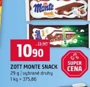 ZOTT MONTE SNACK 29 g vybrané druhy 