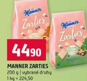 MANNER ZARTIES 200 g vybrané druhy 