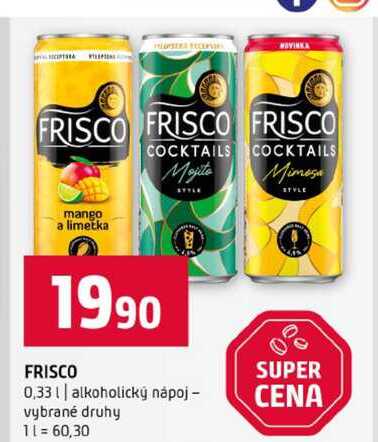 FRISCO 0,33l alkoholický nápoj vybrané druhy