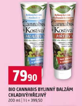 BIO CANNABIS BYLINNÝ BALZÁM CHLADIVÝ HŘEJIVÝ 200 ml